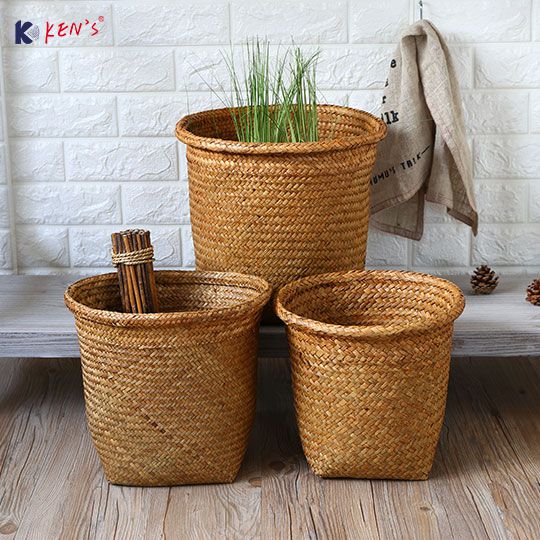 Flat seagrass storage basket S/3 （637）