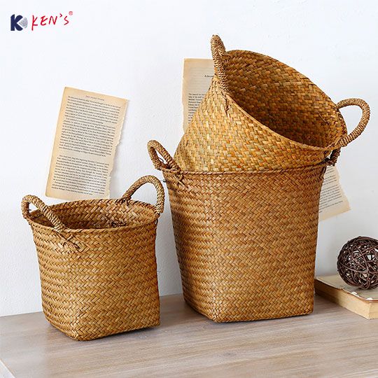 Flat seagrass storage basket S/3 （623）