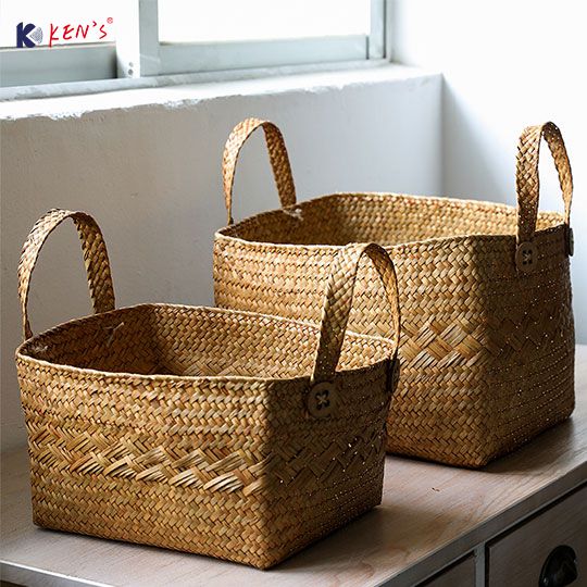 Flat seagrass basket S/2 (2574)