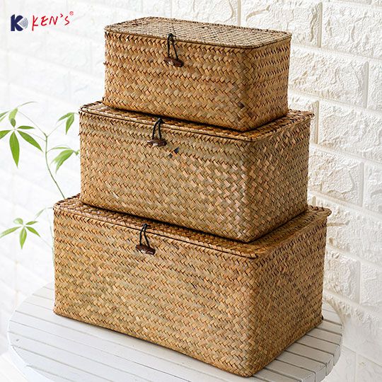 Flat seagrass box with lid S/3 （2609）