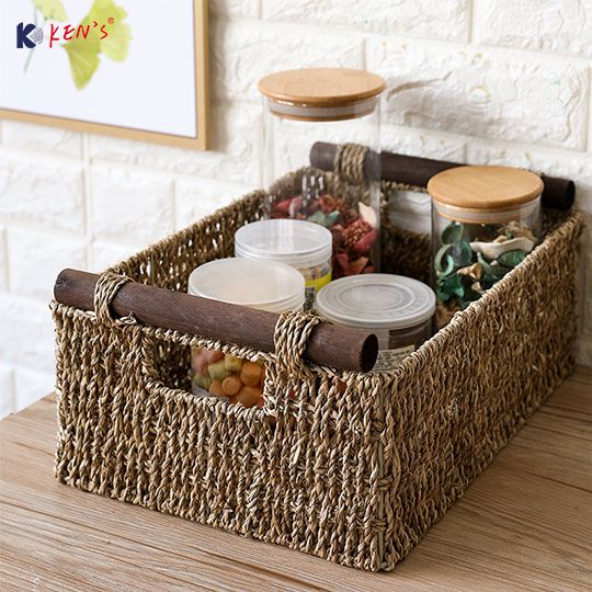 Seagrass basket with handle （1183）