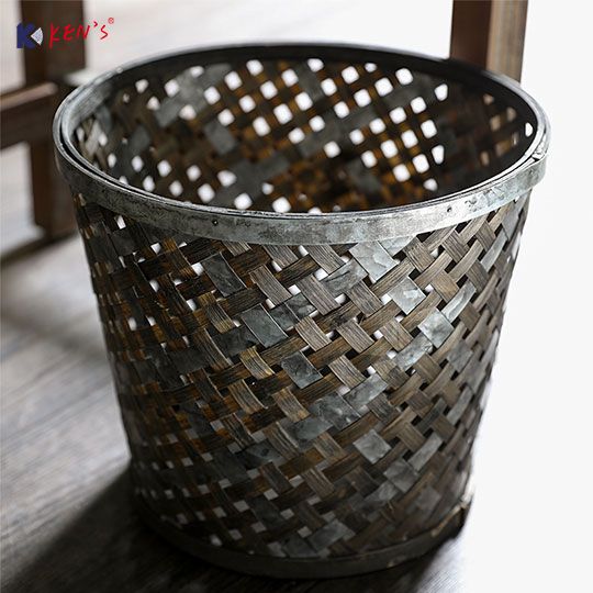 Bamboo/Metal Storage Basket （2497）
