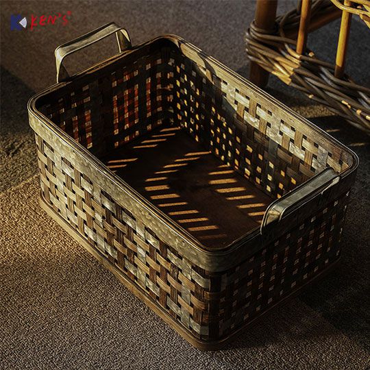 Bamboo/Metal Storage Basket S/3（2671）