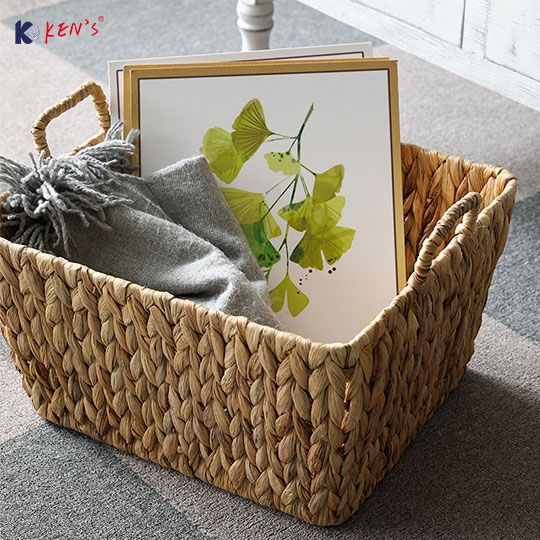 水葫芦编方形收纳筐（K002657）