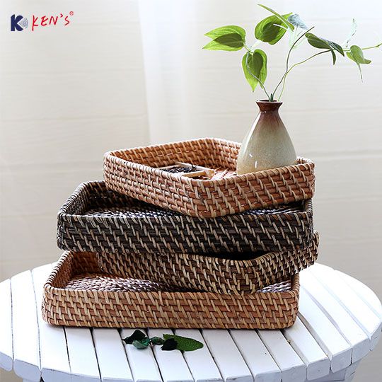 进口藤编 茶具托盘（K001070）