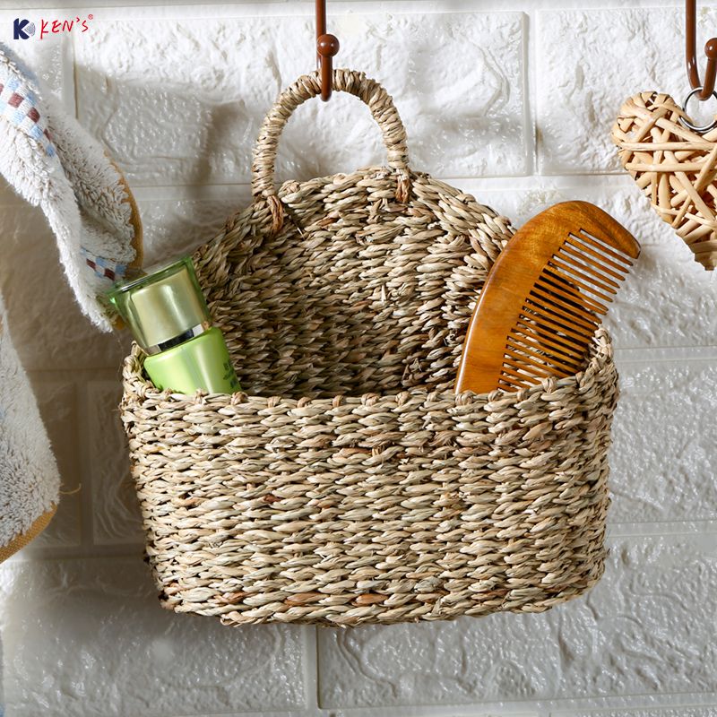 Seagrass wall hanging basket (2035)