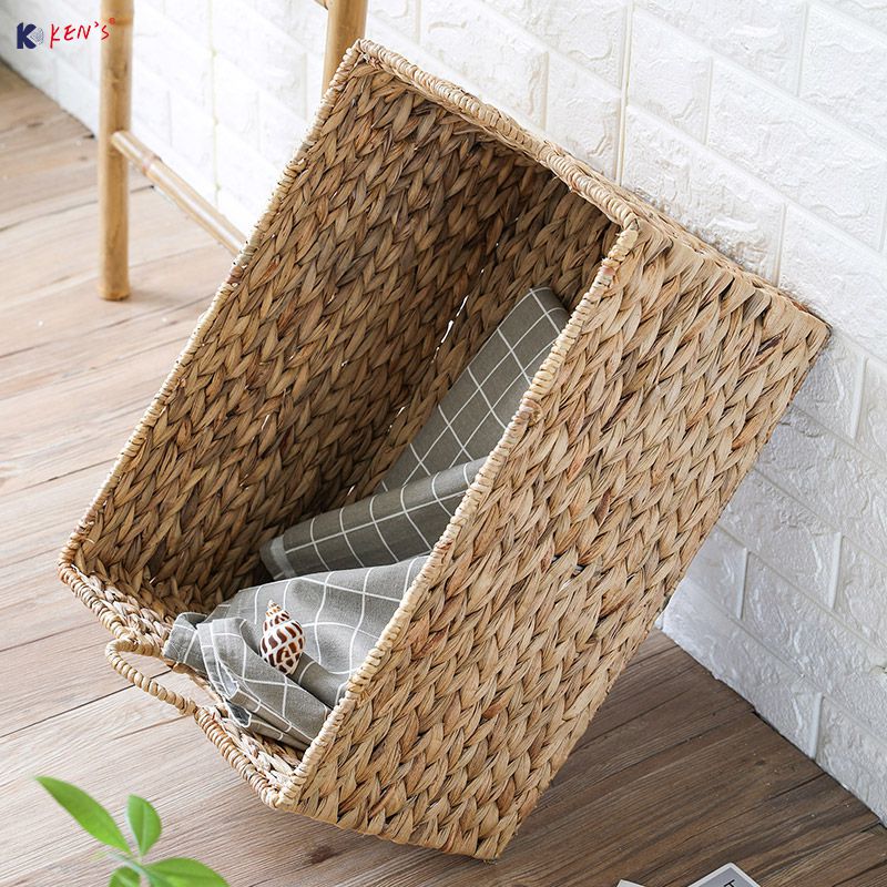 Water hyacinth basket with handle （2548）
