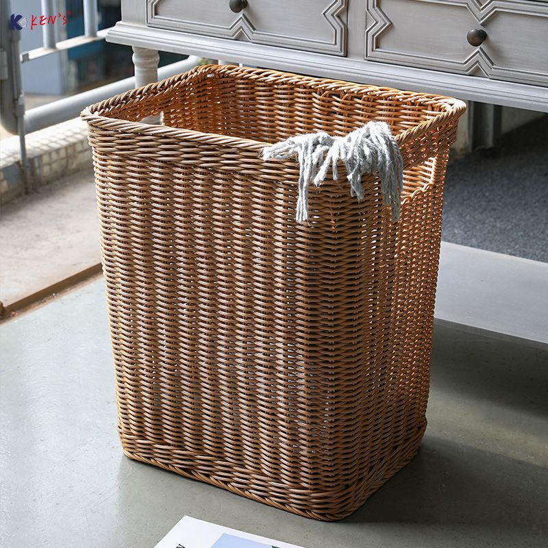 Plastic rattan storage basket (2960)